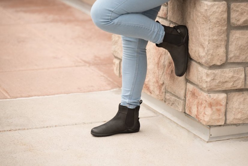 VÝPRODEJ Dámské kožené barefoot chelsea boty Xero Shoes Tari - Black - Velikost: 38,5