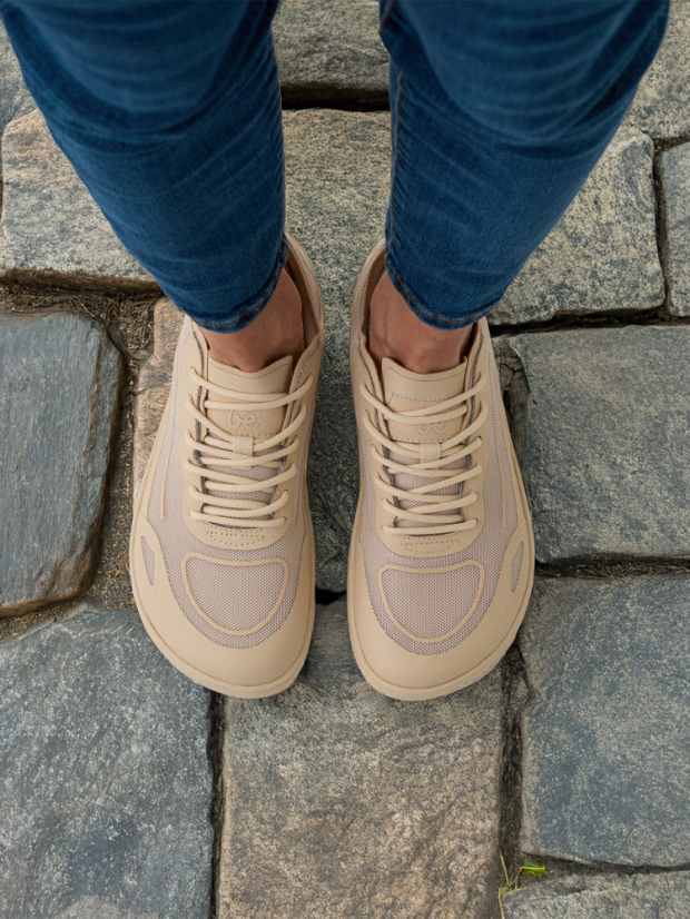 Unisex sportovní barefoot tenisky Be Lenka Velocity - Beige - Barva: Beige Velocity, Velikost: 38
