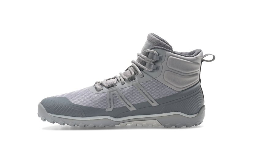 VÝPRODEJ Dámské turistické barefoot boty Xero Shoes Scrambler Trail Mid - Alloy Steel Gray