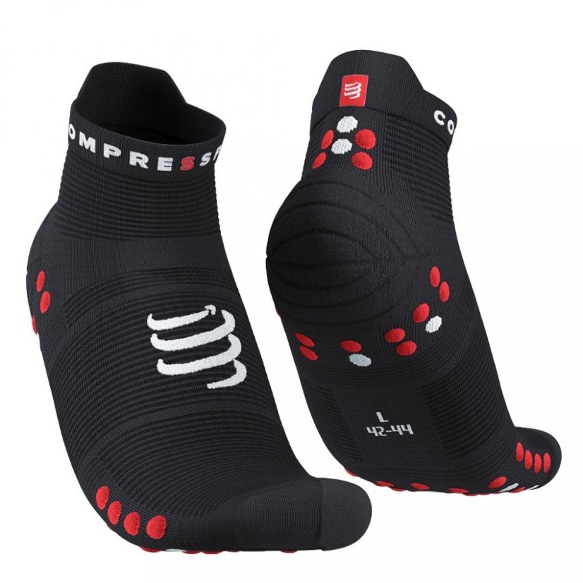 COMPRESSPORT Běžecké ponožky  PRS V4.0 RUN LOW - Černá/červená - Velikost: T1