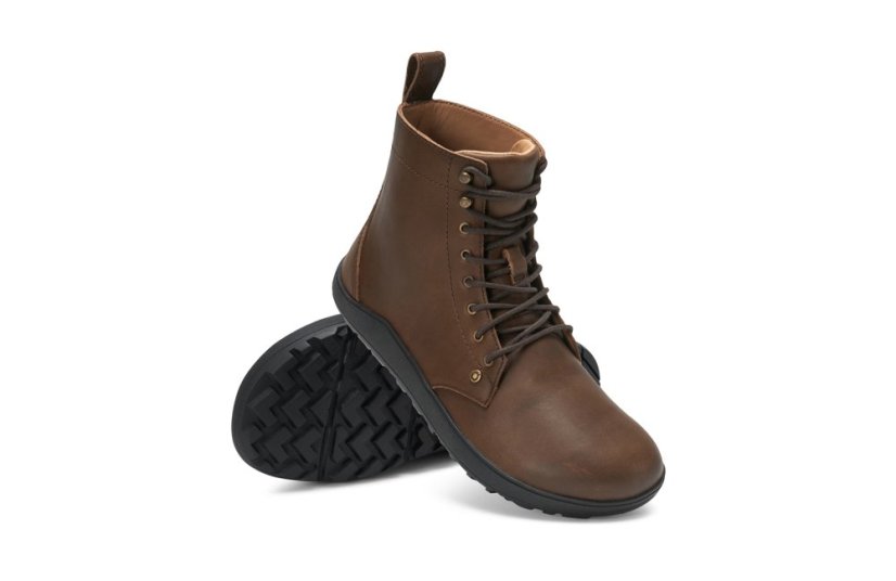 VÝPRODEJ Dámské kožené barefoot kotníkové boty Xero Shoes Breckenridge - Hnědá - Velikost: 37