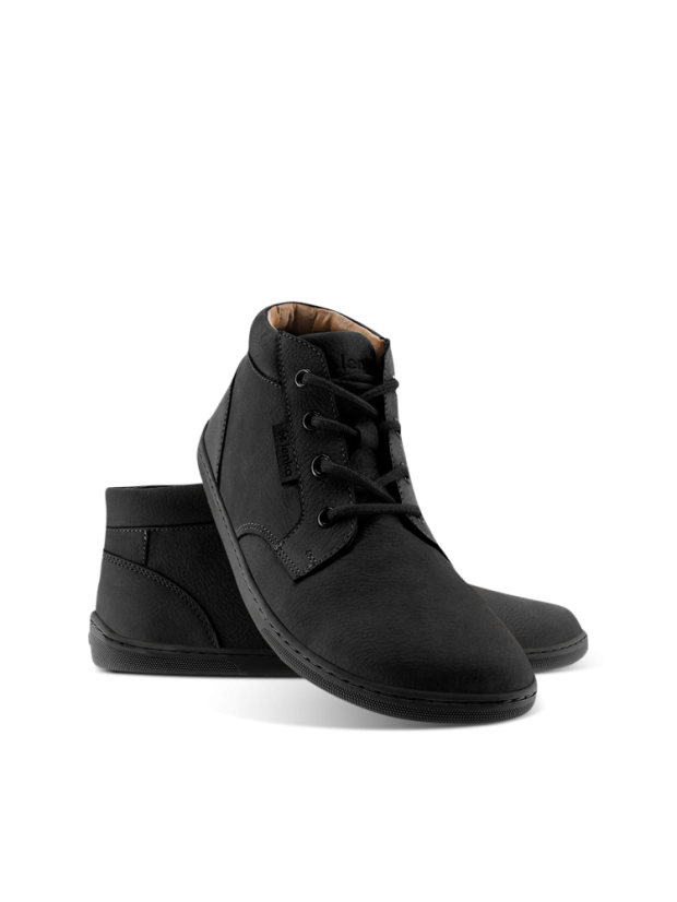 Unisex kožené barefoot kotníkové boty Be Lenka Synergy - All Black - Barva: All Black Synergy, Velikost: 42