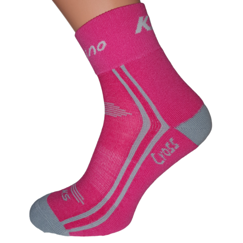 KS Cross MERINO - Běžecké ponožky vhodné i na ULTRA - Barva: Růžová, Velikost: 37-38