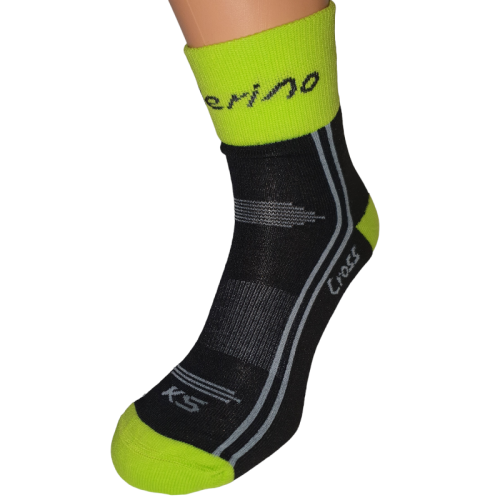 KS Cross MERINO - Běžecké ponožky vhodné i na ULTRA - Barva: Černá, Velikost: 39-41