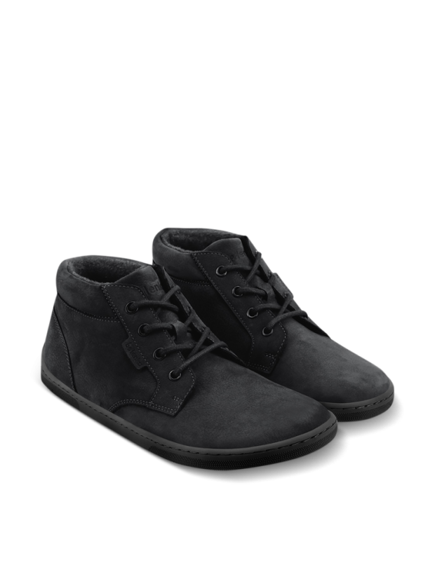 Unisex kotníkové barefoot boty Be Lenka Synergy Fleece - All Black - Barva: All Black Fleece, Velikost: 37