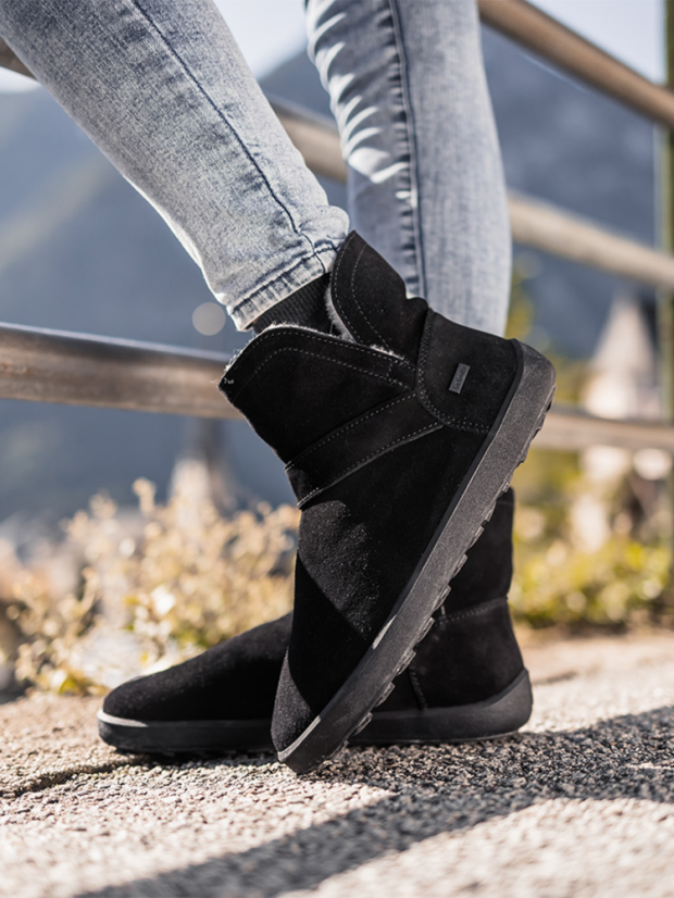 DOPRODEJ Dámské zimní barefoot boty Be Lenka Polaris - All Black