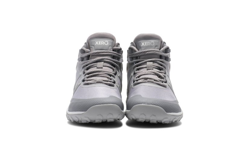 VÝPRODEJ Dámské turistické barefoot boty Xero Shoes Scrambler Trail Mid - Alloy Steel Gray