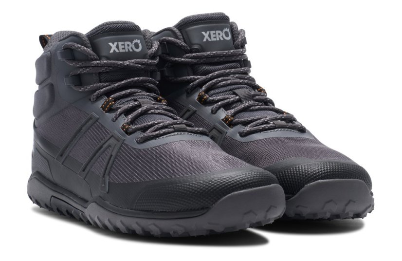 VÝPRODEJ Pánské turistické barefoot boty Xero Shoes Scrambler Trail Mid - Aspahlt Black