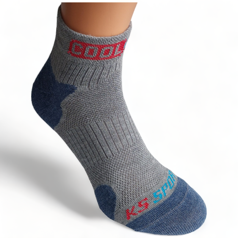 KS CoolMax - chladivé běžecké ponožky - Barva: šedo-černá, Velikost: 39-41