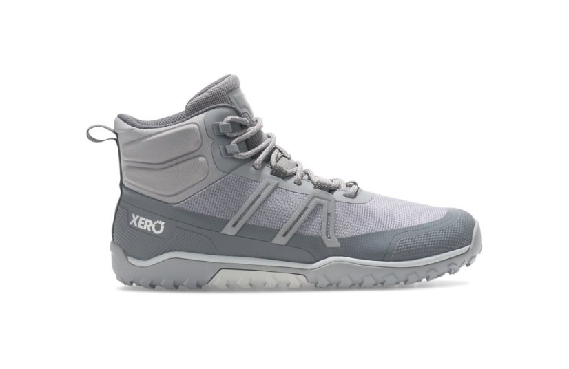 VÝPRODEJ Dámské turistické barefoot boty Xero Shoes Scrambler Trail Mid - Alloy Steel Gray