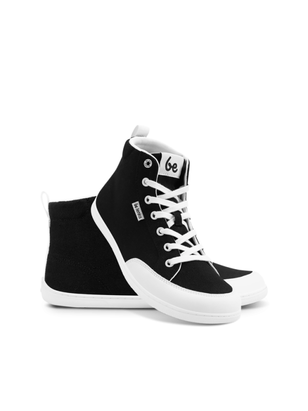 Unisex kotníkové barefoot tenisky Be Lenka Rebound High Top - Black White - Barva: Black White Rebound HT, Velikost: 47