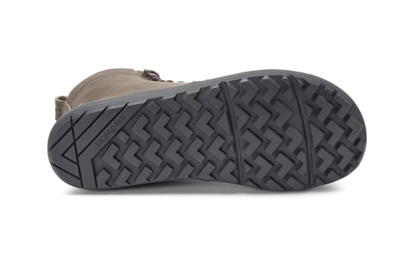 VÝPRODEJ Dámské kožené barefoot kotníkové boty Xero Shoes Breckenridge - Šedo-hnědá