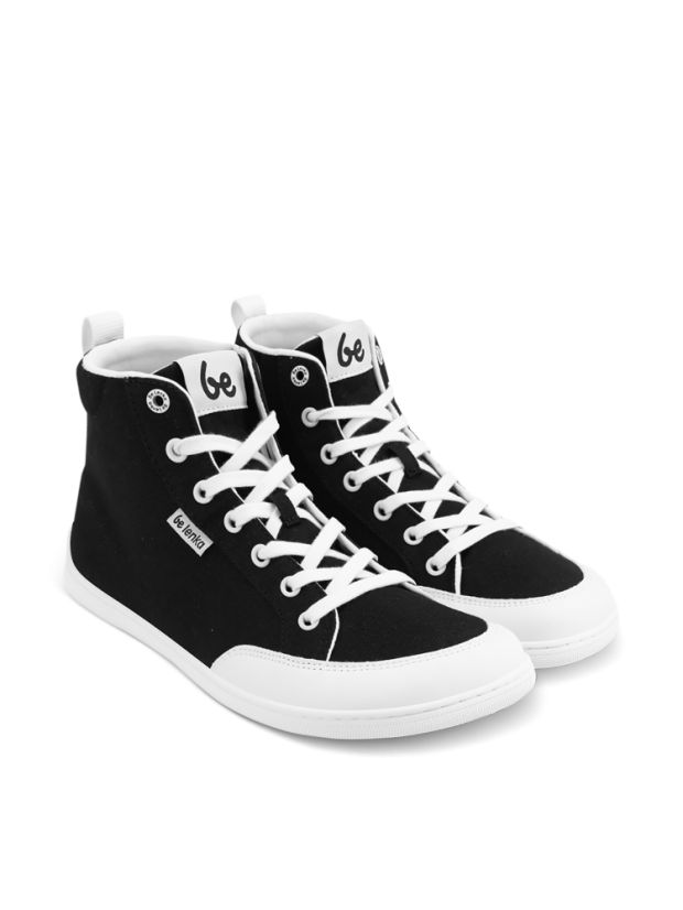 Unisex kotníkové barefoot tenisky Be Lenka Rebound High Top - Black White - Barva: Black White Rebound HT, Velikost: 47