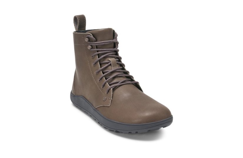 VÝPRODEJ Dámské kožené barefoot kotníkové boty Xero Shoes Breckenridge - Šedo-hnědá