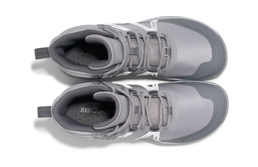 VÝPRODEJ Dámské turistické barefoot boty Xero Shoes Scrambler Trail Mid - Alloy Steel Gray