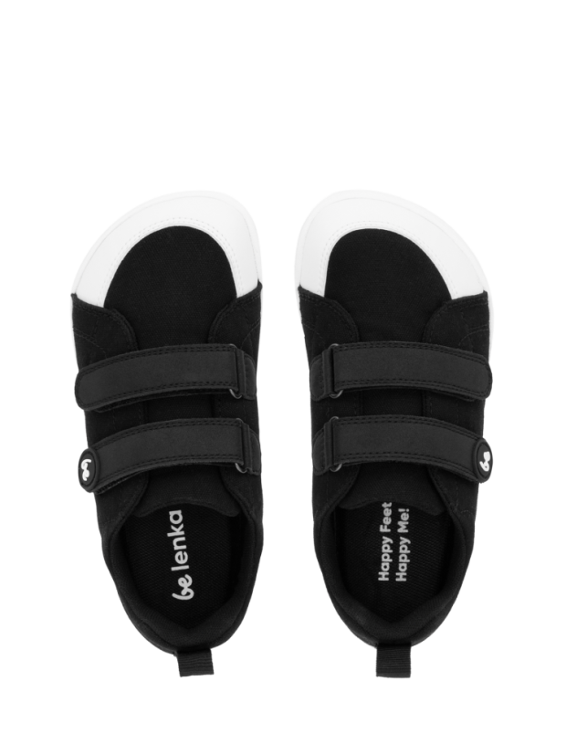 Dětské barefoot tenisky Be Lenka Canvi - Black - Barva: Black White Canvi, Velikost: 33