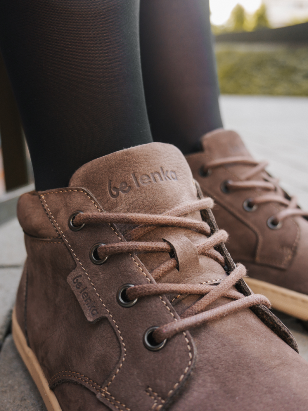 Unisex kotníkové barefoot boty Be Lenka Synergy Fleece - Chocolate a Beige - Barva: Chocolate a Beige Synergy, Velikost: 42