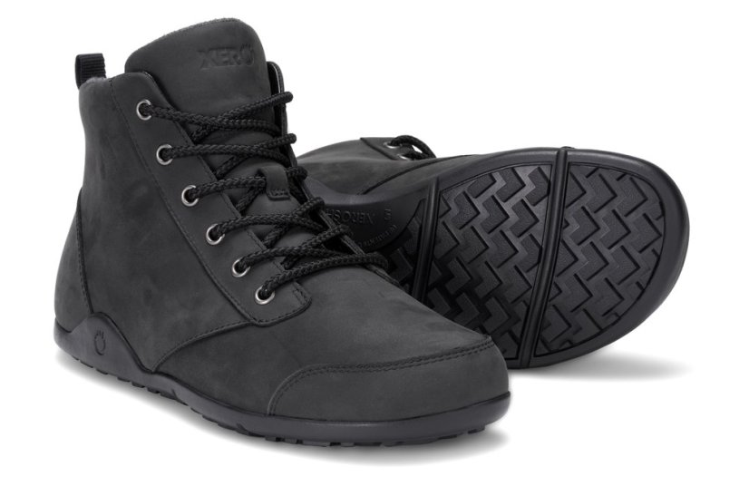 VÝPRODEJ Pánské zateplené kožené barefoot kotníkové boty Xero Shoes Denver - Barva: Black Denver Leather, Velikost: 46