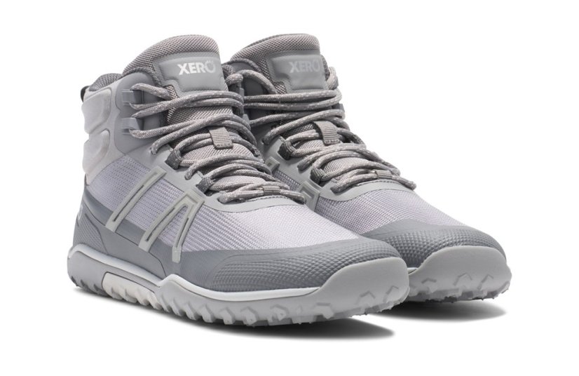 VÝPRODEJ Dámské turistické barefoot boty Xero Shoes Scrambler Trail Mid - Alloy Steel Gray