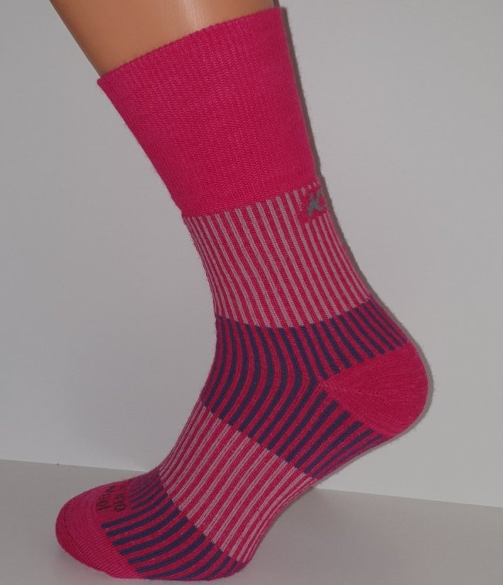 Turistické ponožky KS Merib MERINO - chladné počasí - Barva: Růžová, Velikost: 39-41