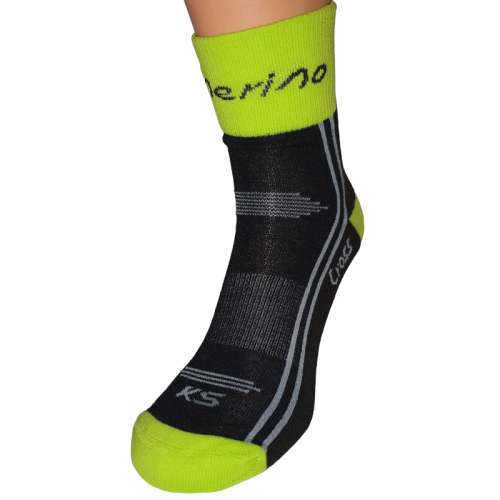 KS Cross MERINO - Běžecké ponožky vhodné i na ULTRA - Barva: Černá, Velikost: 45-47