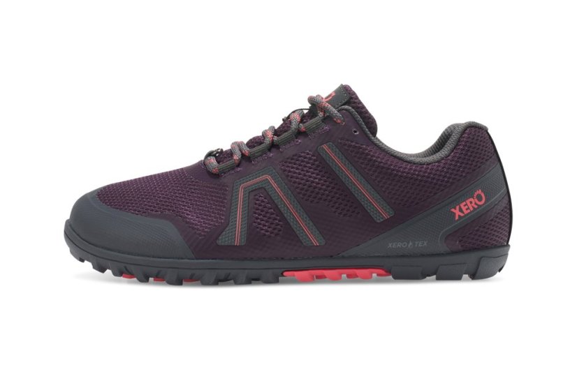 Dámské voděodolné trailové barefoot boty Xero Shoes Mesa Trail WP - Plum Perfect/Sunset Coral - Velikost: 41,5