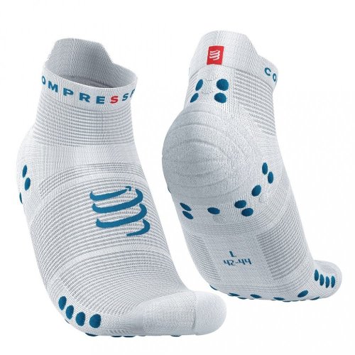 COMPRESSPORT Běžecké ponožky  PRS V4.0 RUN LOW - Barva: Bílá-modrá, Velikost: T3