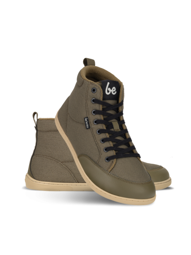 Unisex zateplené barefoot tenisky Be Lenka Rebound Thermo - Army Green