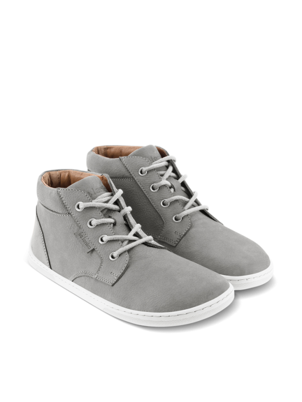 Unisex kožené barefoot kotníkové boty Be Lenka Synergy - Peble - Barva: Peble Grey, Velikost: 44