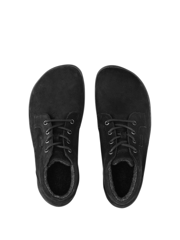 Unisex kotníkové barefoot boty Be Lenka Synergy Fleece - All Black - Barva: All Black Fleece, Velikost: 37