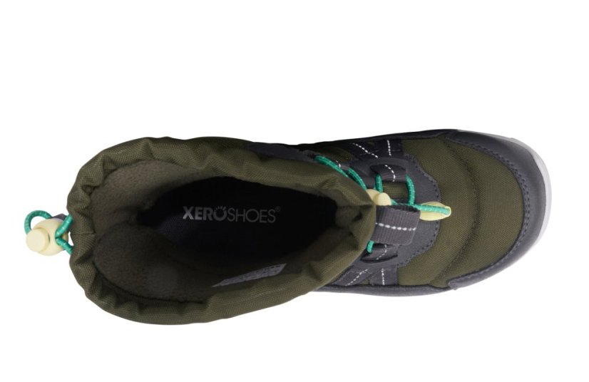 DOPRODEJ Dětské zimní barefoot boty Xero Shoes Alpine Pull On - Army Green