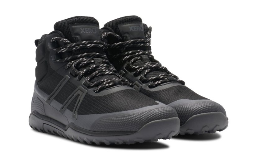 Dámské voděodolné turistické barefoot boty Xero Shoes Scrambler Trail Mid WP - Black Asphalt