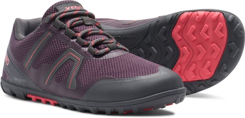 Dámské voděodolné trailové barefoot boty Xero Shoes Mesa Trail WP - Plum Perfect/Sunset Coral - Velikost: 41,5