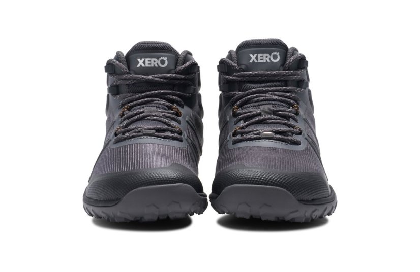 VÝPRODEJ Pánské turistické barefoot boty Xero Shoes Scrambler Trail Mid - Aspahlt Black