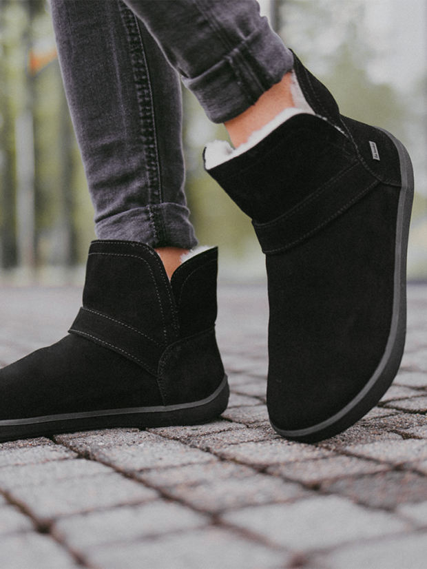 DOPRODEJ Dámské zimní barefoot boty Be Lenka Polaris - All Black