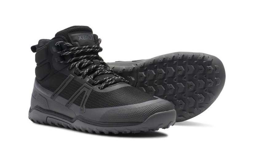 Dámské voděodolné turistické barefoot boty Xero Shoes Scrambler Trail Mid WP - Black Asphalt