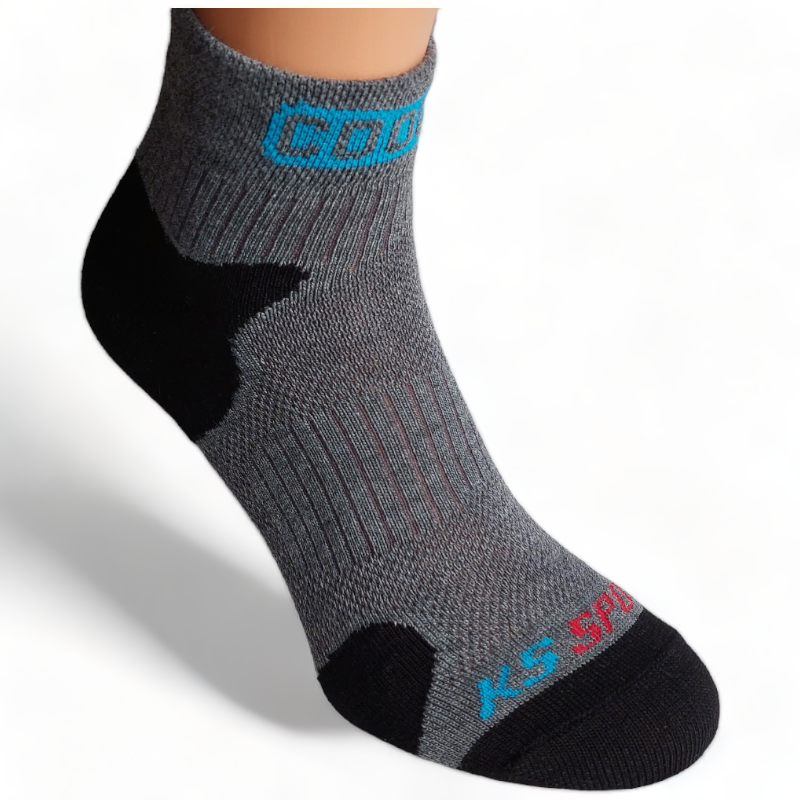 KS CoolMax - chladivé běžecké ponožky - Barva: šedo-černá, Velikost: 39-41