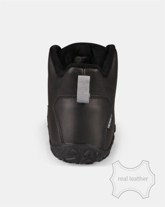 Unisex kožené voděodolné barefoot boty Kilpi Bare Leather High-U - Černá - Barva: černá bare leather, Velikost: 44