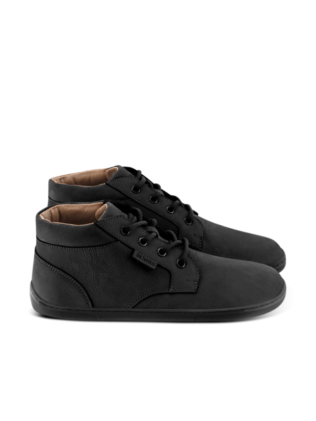 Unisex kožené barefoot kotníkové boty Be Lenka Synergy - All Black - Barva: All Black Synergy, Velikost: 42