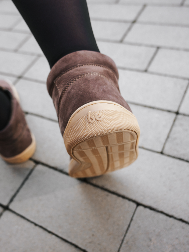 Unisex kotníkové barefoot boty Be Lenka Synergy Fleece - Chocolate a Beige - Barva: Chocolate a Beige Synergy, Velikost: 42