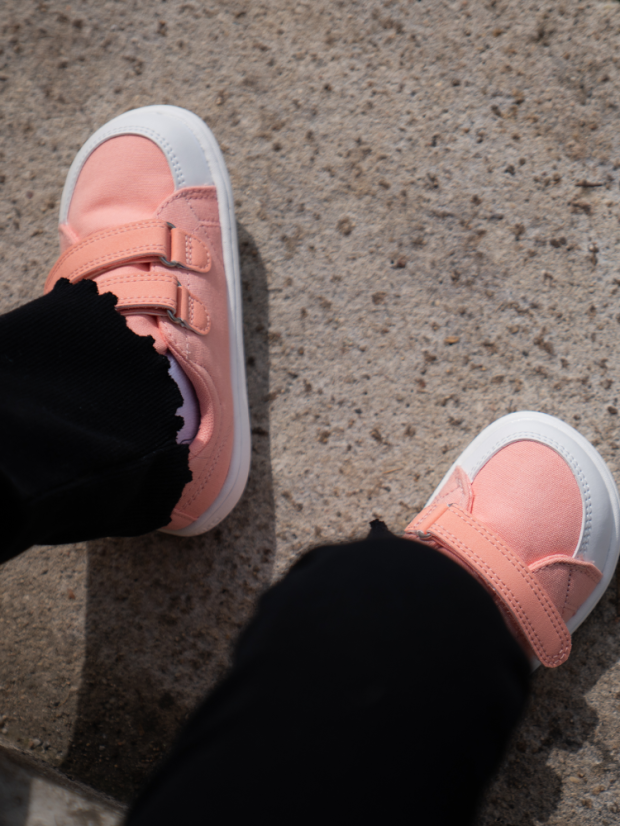Dětské barefoot tenisky Be Lenka Canvi - Coral Pink - Barva: Coral Pink Canvi, Velikost: 34
