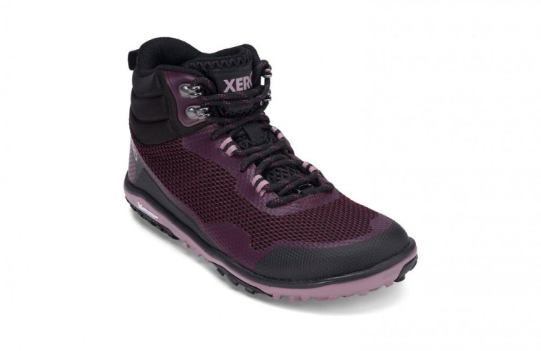 XERO Scrambler Mid WOMEN - dámská turistická barefoot obuv s podrážkou Michelin Fiberlite - Barva: Black Fig, Velikost: 38