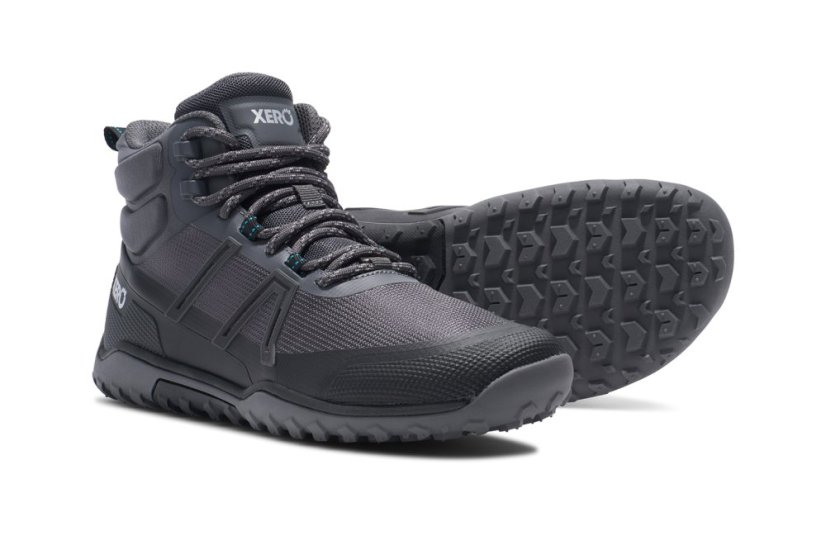 VÝPRODEJ Dámské turistické barefoot boty Xero Shoes Scrambler Trail Mid - Asphalt Black