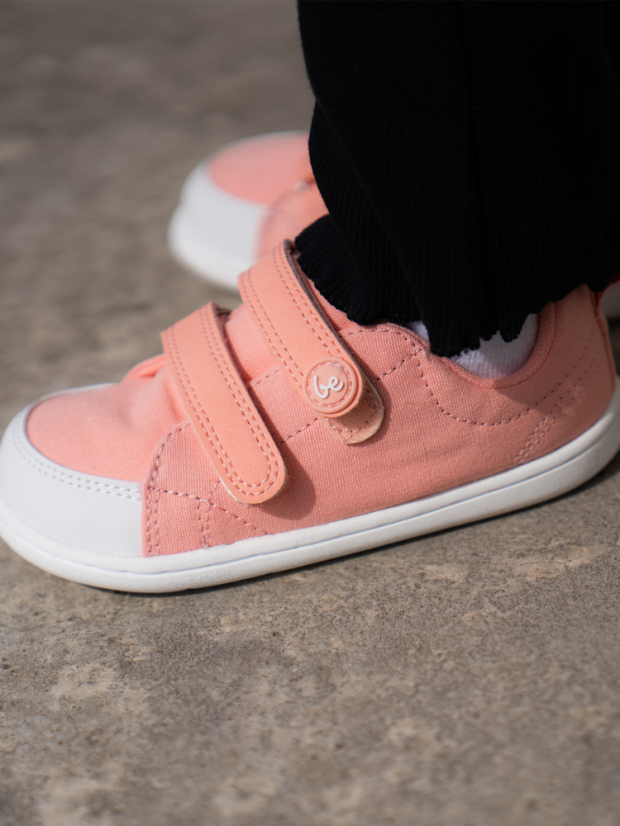 Dětské barefoot tenisky Be Lenka Canvi - Coral Pink - Barva: Coral Pink Canvi, Velikost: 34