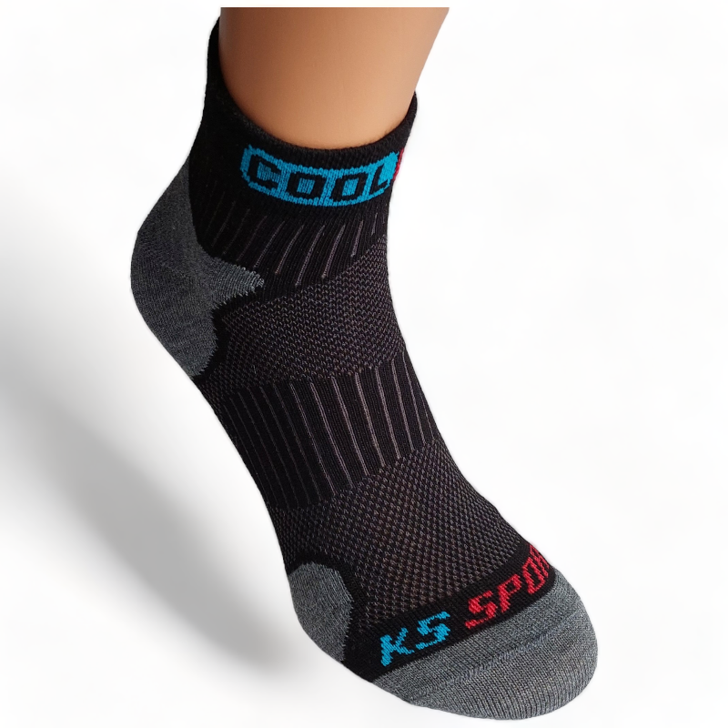 KS CoolMax - chladivé běžecké ponožky - Barva: šedo-černá, Velikost: 39-41